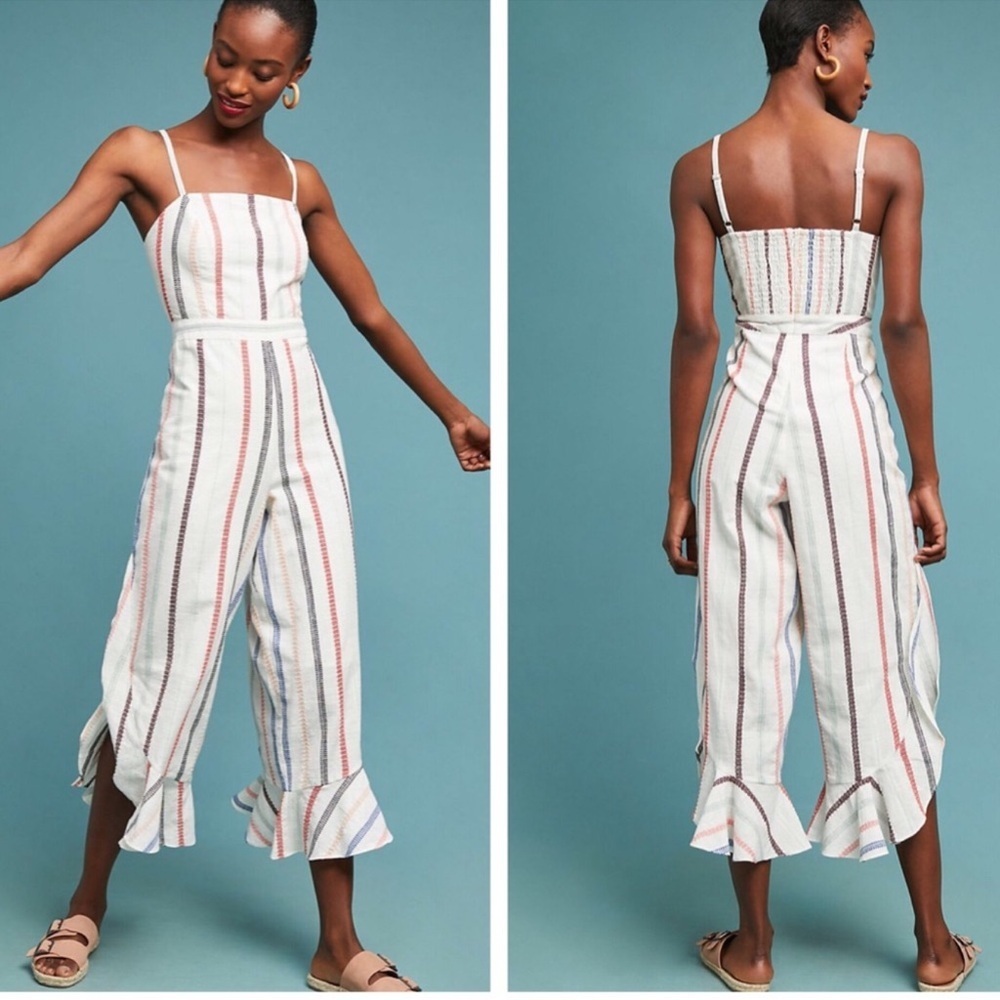 Red Carter Everly Striped Jumpsuit | Anthropologie